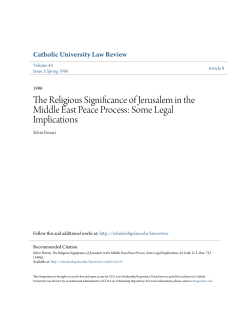 The Religious Significance of Jerusalem in the Middle East Peace