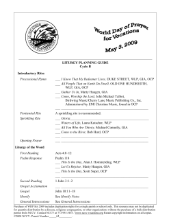LITURGY PLANNING GUIDE Cycle B Introductory Rites