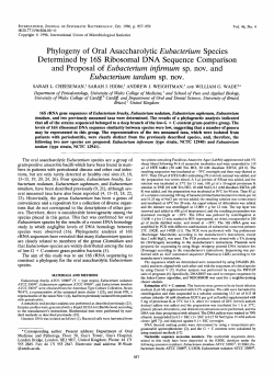 Eubacterium - International Journal of Systematic and Evolutionary