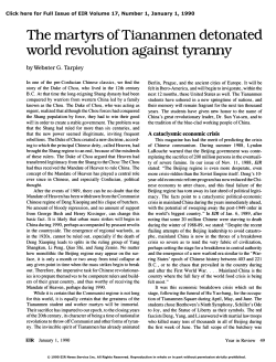The Martyrs of Tiananmen Detonated World Revolution against