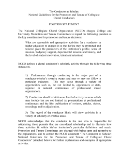 The Conductor as Scholar: National Guidelines for the Promotion