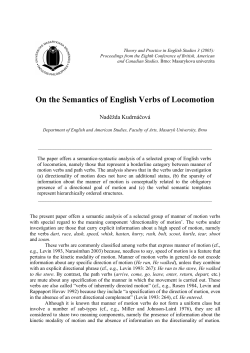 On the Semantics of English Verbs of Locomotion