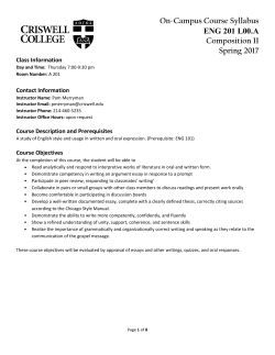 ENG 201 English Composition II L00.A