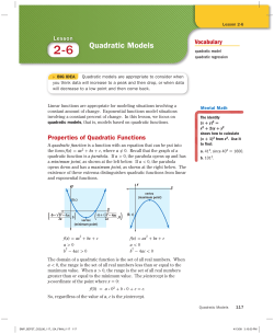 Quadratic Models