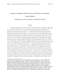 Linguistic and Religious Pluralism: Between Difference and