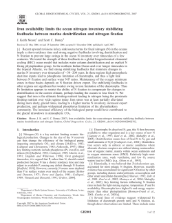 Iron availability limits the ocean nitrogen inventory stabilizing