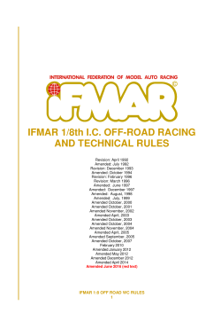 IFMAR 1/8th I.C. OFF-ROAD RACING AND TECHNICAL RULES