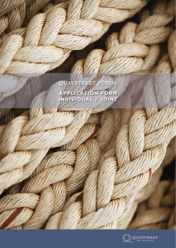 Application Form &ndash; Individual and Joint