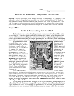 How Did the Renaissance Change Man`s View of Man?