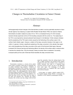 Changes in Thermohaline Circulation in Future Climate Abstract 1