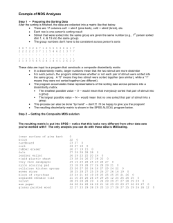 Example of MDS Analyses