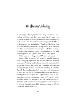 159 As a teenager, I developed this weird limp. Whenever I had a