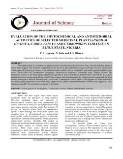 evaluation of the phytochemical and antimicrobial activities of