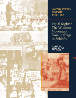Equal Rights? The Women`s Movement from Suffrage to Schlafly