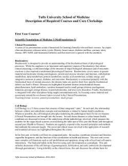 Tufts University School of Medicine Description of Required Courses