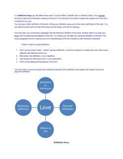 Synonyms or Antonyms Personal Definition What it is not Dictionary