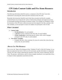 CPI Links Content Guide and Five Items Resource