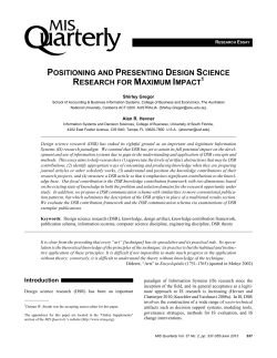 positioning and presenting design science