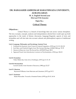 Critical Theory - Dr. Babasaheb Ambedkar Marathwada University