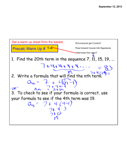1. Find the 20th term in the sequence 7, 11, 15, 19