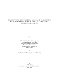 demography, paleopathology, and health