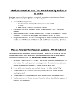 Mexican-American War Document Based Questions &ndash; 25 points