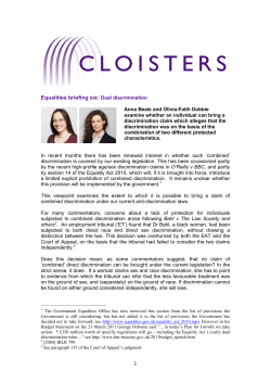 1 Equalities briefing six: Dual discrimination