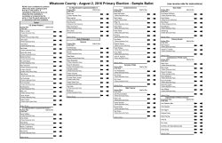 Whatcom County - August 2, 2016 Primary Election