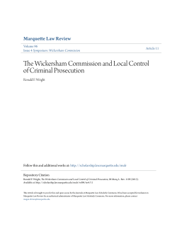 the wickersham commission and local control of criminal prosecution