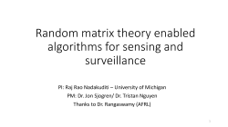 Random matrix theory enabled algorithms for