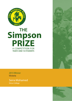 Serra Mohamed - The Simpson Prize