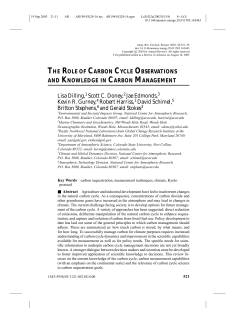THE ROLE OF CARBON CYCLE OBSERVATIONS AND