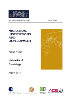 migration, institutions and development