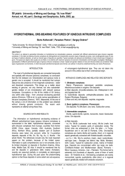 hydrothermal ore-bearing features of igneous intrusive complexes