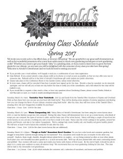 2017 Gardening Class Schedule