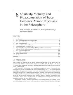 Solubility, mobility and bioaccumulation of trace