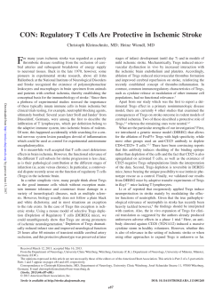 CON: Regulatory T Cells Are Protective in Ischemic Stroke