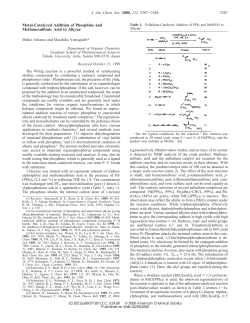 Metal-Catalyzed Addition of Phosphine and Methanesulfonic Acid to
