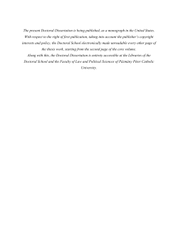 The present Doctoral Dissertation is being published, as a