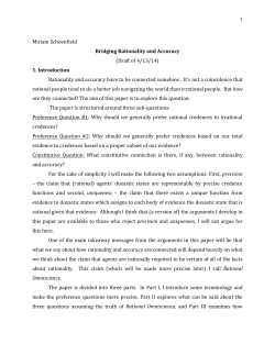 Miriam Schoenfield Bridging Rationality and Accuracy (Draft of 4/13