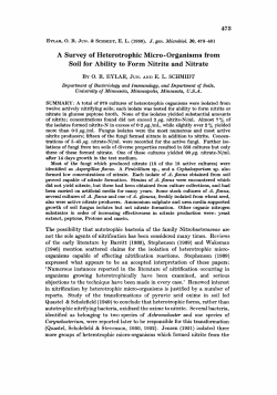 A Survey of Heterotrophic Micro - Organisms from