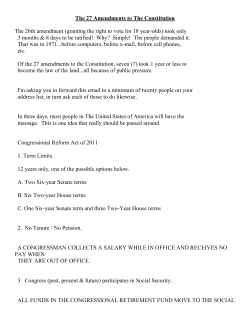 The 27 Amendments to The Constitution The 26th amendment