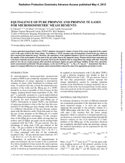 equivalence of pure propane and propane te gases for