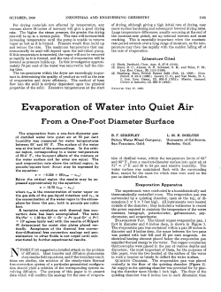 Evaporation of Water into Quiet Air