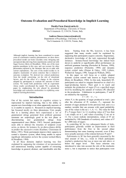 Outcome Evaluation and Procedural Knowledge in Implicit - ACT-R
