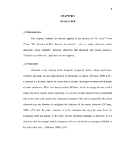 4 CHAPTER 2 CHARACTER 2.1 Introduction This chapter contains