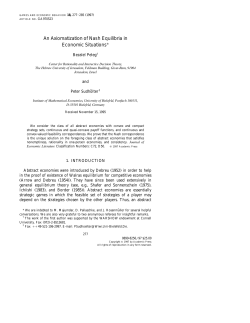 An Axiomatization of Nash Equilibria in Economic Situations