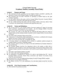 Graduate Student Assembly Fiscal Policy