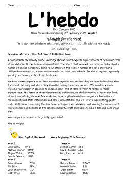 Thought for the week - Penkridge Middle School