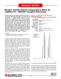 Bulletin 874A Monitor Volatile Organic Compounds in Water by